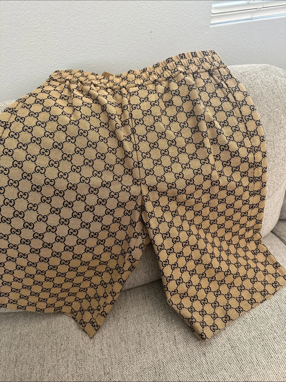 Gucci tan GG shorts